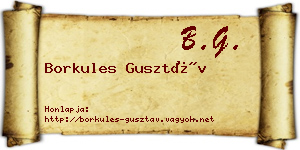 Borkules Gusztáv névjegykártya